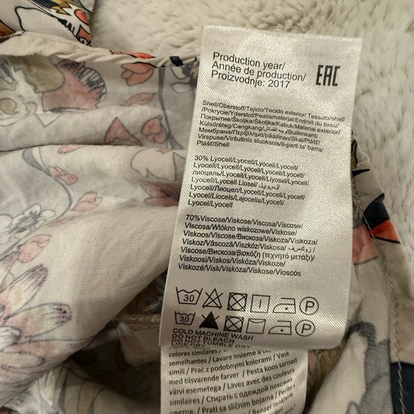 ONLY Size 38 US Medium Beige/Floral Short Shirt 3/4 Sleeves - Picture 5 of 5